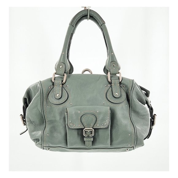 Chloe Handbags - CHLOE Pebbled Leather Green Satchel